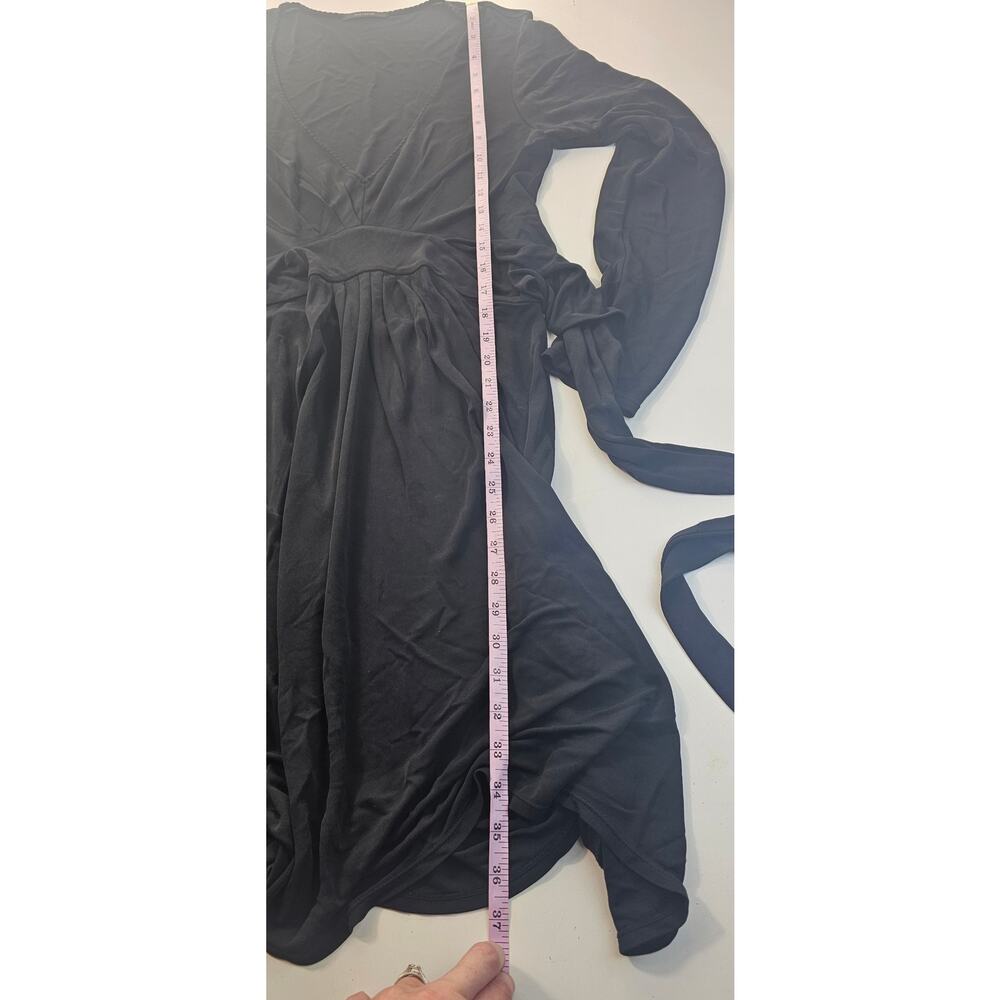 Ellie tahari sz XS (?) Black wrap dress v neck career casual shift mini stretch - Picture 6 of 7
